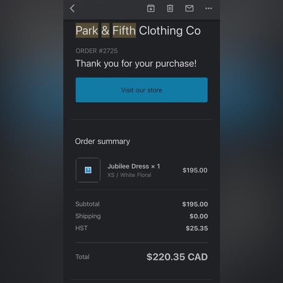 Park & Fifth Jubilee Dress (XS) - Picture 8 of 8